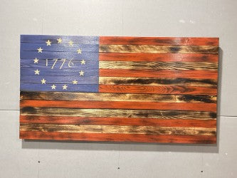 Handcrafted Colored Betsy Ross Wooden Flag — Vibrant, Historic, Hand‑Finished