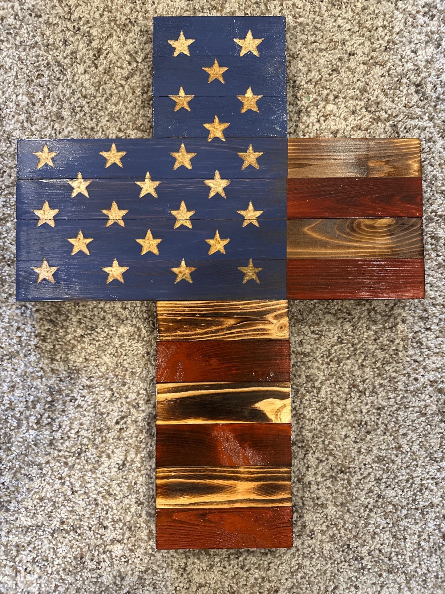 Handmade Wooden Flag Cross