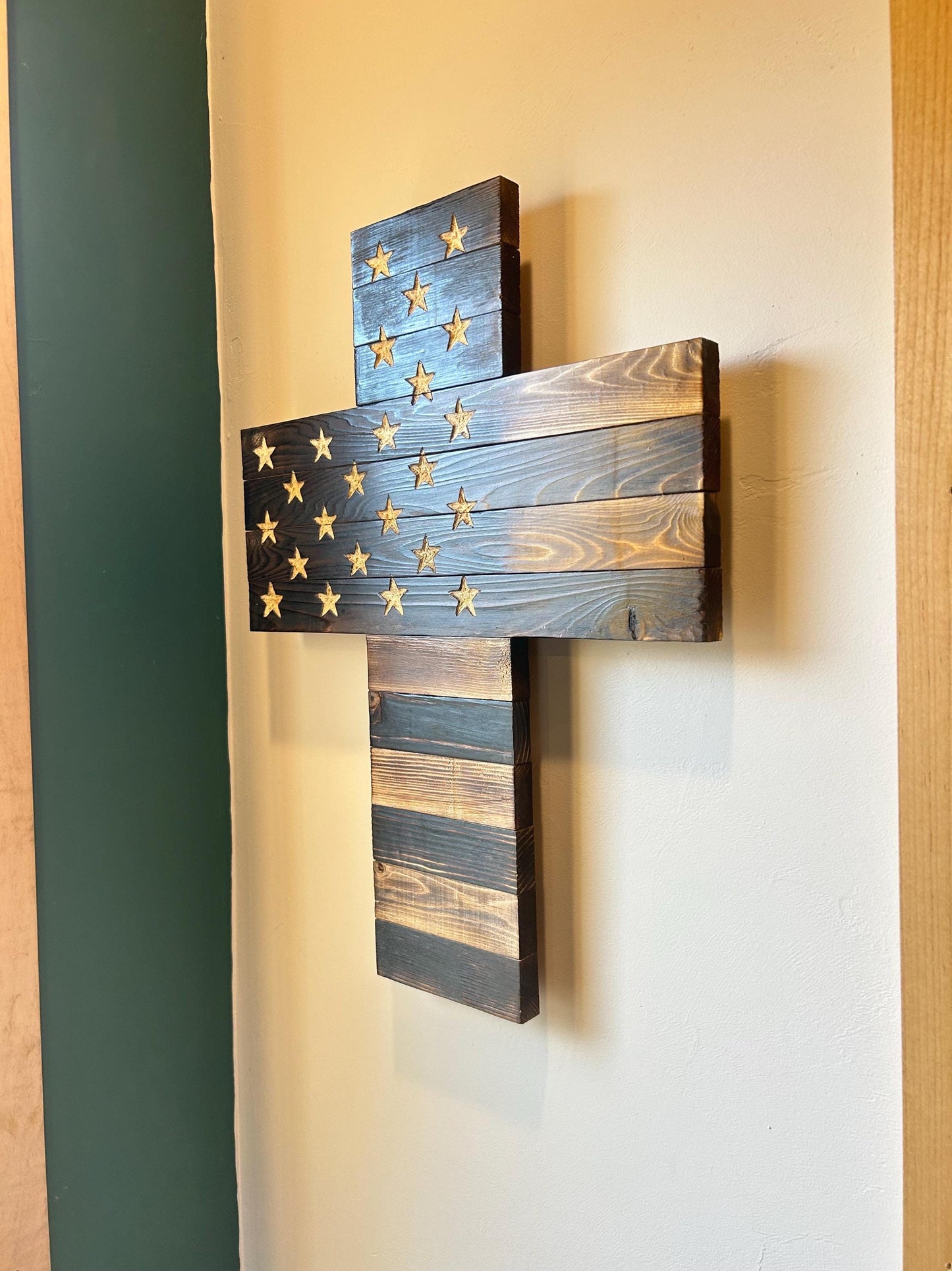 Handmade Wooden Flag Cross
