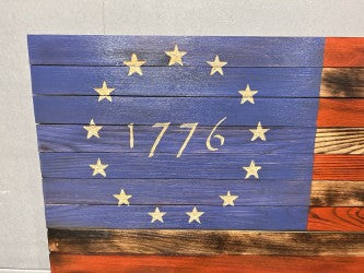 Handcrafted Colored Betsy Ross Wooden Flag — Vibrant, Historic, Hand‑Finished