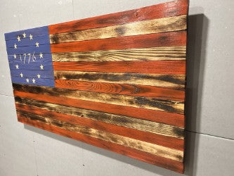 Handcrafted Colored Betsy Ross Wooden Flag — Vibrant, Historic, Hand‑Finished